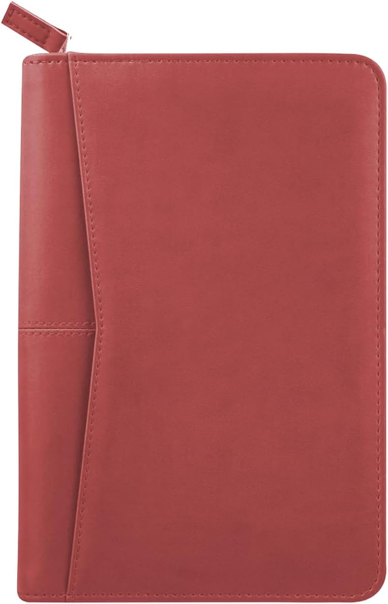 Gorbado Small Portfolio Organizer, A5 Zippered Business Portfolio, Junior Padfolio Folder Binder for Men Women,5 x 8 Writing Pad Included, Red - Image 3